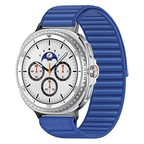 Galaxy Watch8 Classic | 46 мм | White | Fabric/Blue | M/L, Размер: 46 мм, Цвет: White, Тип ремешка: Fabric, Цвет ремешка: Blue, Размер ремешка: M/L, Подключение часов: Bluetooth / Wi-Fi